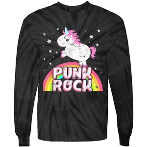 Funny Ironic Cool Unicorn Punk Rock Rap Music Festival Tie-Dye Long Sleeve Shirt