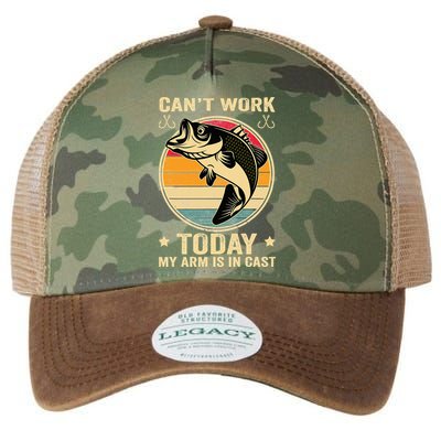 Fisherman, I can't work today my arm is in a cast, Funny Legacy Tie Dye Trucker Hat
