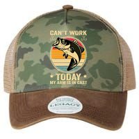 Fisherman, I can't work today my arm is in a cast, Funny Legacy Tie Dye Trucker Hat