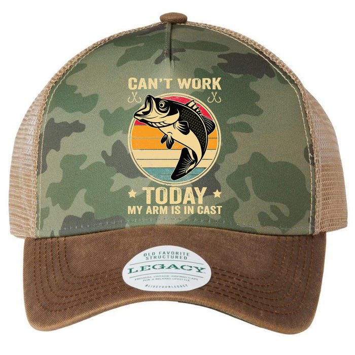 Fisherman, I can't work today my arm is in a cast, Funny Legacy Tie Dye Trucker Hat