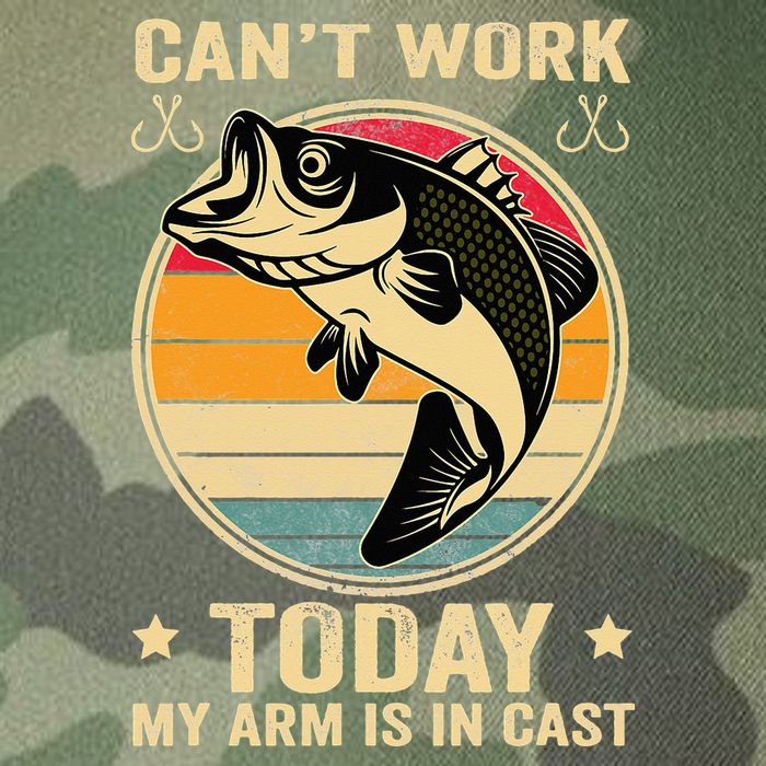 Fisherman, I can't work today my arm is in a cast, Funny Legacy Tie Dye Trucker Hat