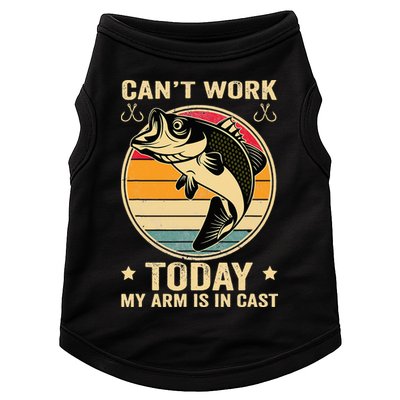 Fisherman, I can't work today my arm is in a cast, Funny Doggie Tank