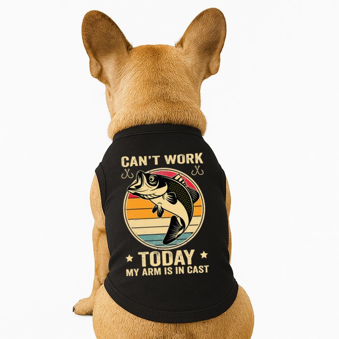 Fisherman, I can't work today my arm is in a cast, Funny Doggie Tank