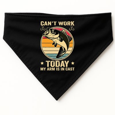 Fisherman, I can't work today my arm is in a cast, Funny USA-Made Doggie Bandana
