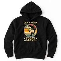 Fisherman, I can't work today my arm is in a cast, Funny Hoodie
