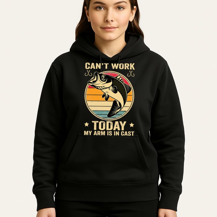 Fisherman, I can't work today my arm is in a cast, Funny Hoodie