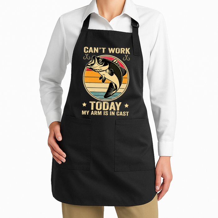 Fisherman, I can't work today my arm is in a cast, Funny Apron