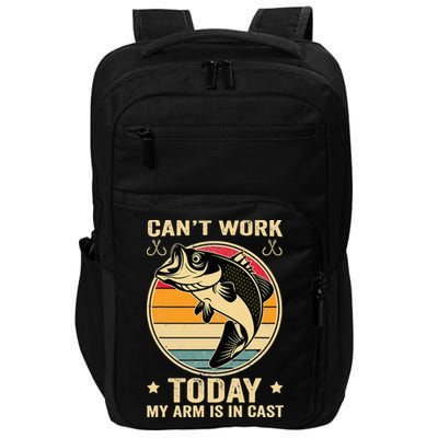 Fisherman, I can't work today my arm is in a cast, Funny Impact Tech Backpack