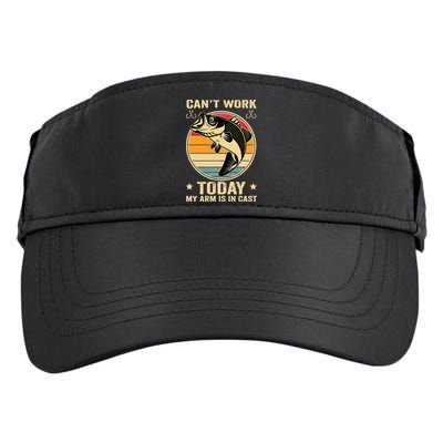 Fisherman, I can't work today my arm is in a cast, Funny Adult Drive Performance Visor
