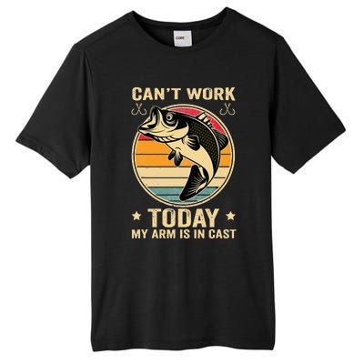 Fisherman, I can't work today my arm is in a cast, Funny Tall Fusion ChromaSoft Performance T-Shirt