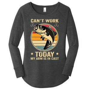 Fisherman, I can't work today my arm is in a cast, Funny Women's Perfect Tri Tunic Long Sleeve Shirt