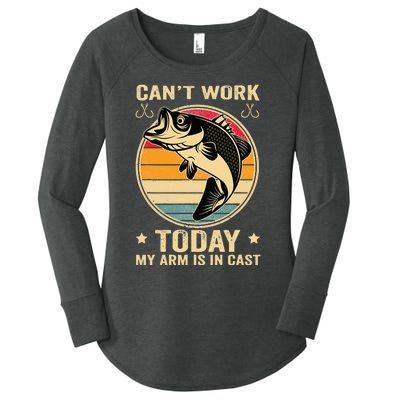 Fisherman, I can't work today my arm is in a cast, Funny Women's Perfect Tri Tunic Long Sleeve Shirt