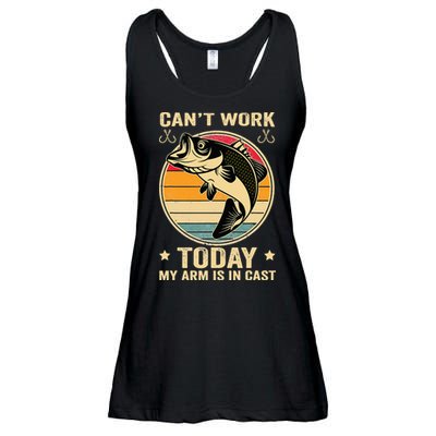 Fisherman, I can't work today my arm is in a cast, Funny Ladies Essential Flowy Tank