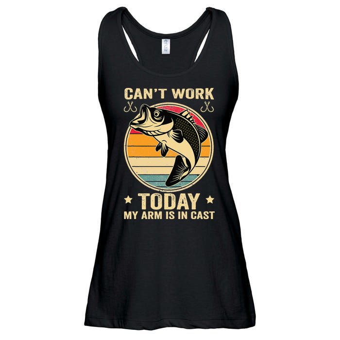Fisherman, I can't work today my arm is in a cast, Funny Ladies Essential Flowy Tank