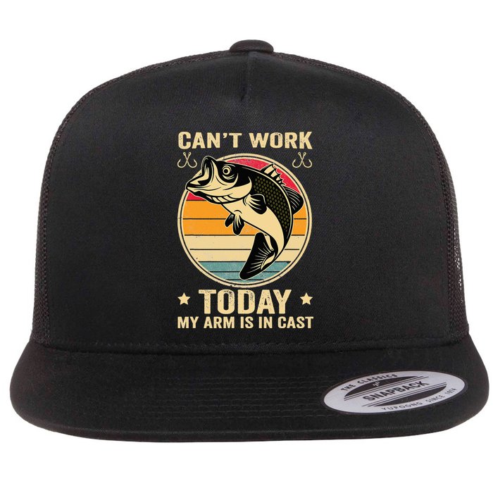 Fisherman, I can't work today my arm is in a cast, Funny Flatbill Hat