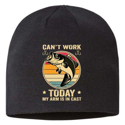 Fisherman, I can't work today my arm is in a cast, Funny Sustainable Beanie