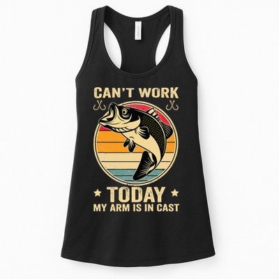 Fisherman, I can't work today my arm is in a cast, Funny Womens Tank Top
