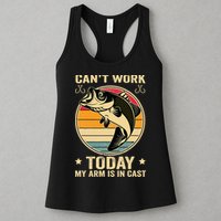 Fisherman, I can't work today my arm is in a cast, Funny Womens Tank Top