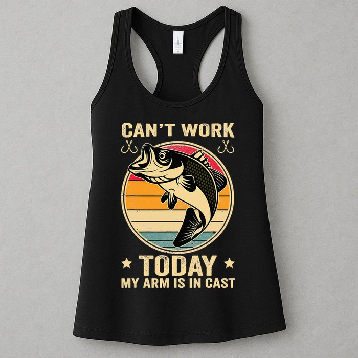 Fisherman, I can't work today my arm is in a cast, Funny Womens Tank Top