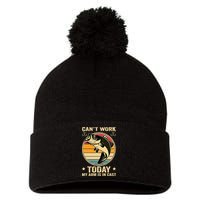 Fisherman, I can't work today my arm is in a cast, Funny Pom Pom 12in Knit Beanie