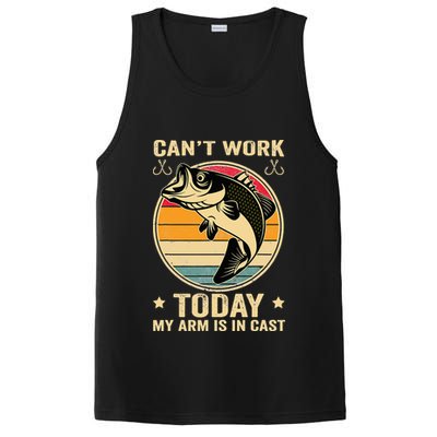 Fisherman, I can't work today my arm is in a cast, Funny PosiCharge Competitor Tank