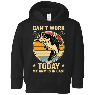 Fisherman, I can't work today my arm is in a cast, Funny Toddler Hoodie
