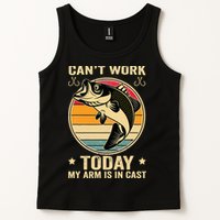 Fisherman, I can't work today my arm is in a cast, Funny Tank Top