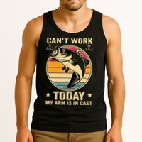 Fisherman, I can't work today my arm is in a cast, Funny Tank Top