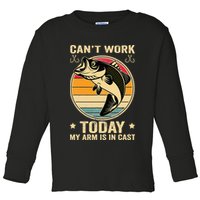 Fisherman, I can't work today my arm is in a cast, Funny Toddler Long Sleeve Shirt
