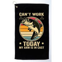 Fisherman, I can't work today my arm is in a cast, Funny Golf Towel