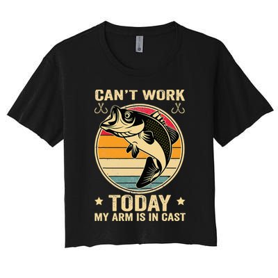 Fisherman, I can't work today my arm is in a cast, Funny Crop Top