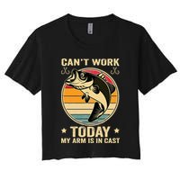 Fisherman, I can't work today my arm is in a cast, Funny Crop Top
