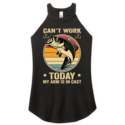 Fisherman, I can't work today my arm is in a cast, Funny Women's Perfect Tri Rocker Tank