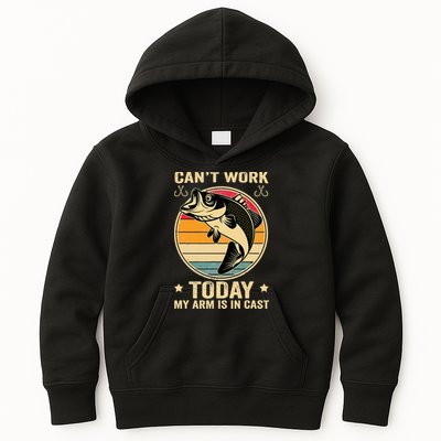 Fisherman, I can't work today my arm is in a cast, Funny Kids Hoodie