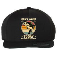 Fisherman, I can't work today my arm is in a cast, Funny Wool Snapback Cap
