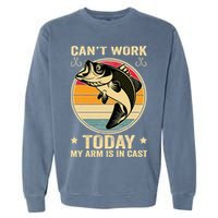 Fisherman, I can't work today my arm is in a cast, Funny Garment-Dyed Sweatshirt