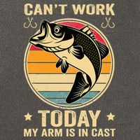 Fisherman, I can't work today my arm is in a cast, Funny Cotton Canvas Backpack