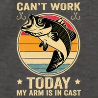 Fisherman, I can't work today my arm is in a cast, Funny Vector Backpack
