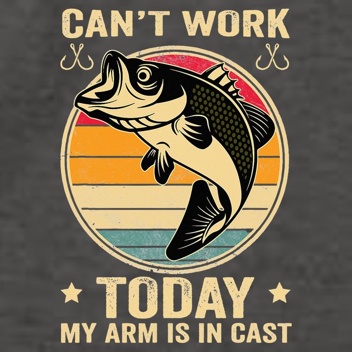 Fisherman, I can't work today my arm is in a cast, Funny Vector Backpack