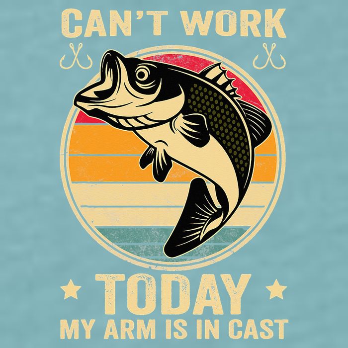 Fisherman, I can't work today my arm is in a cast, Funny Sueded Cloud Jersey T-Shirt
