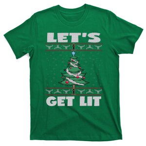 Funny Inappropriate Christmas And Lets Get Lit T-Shirt