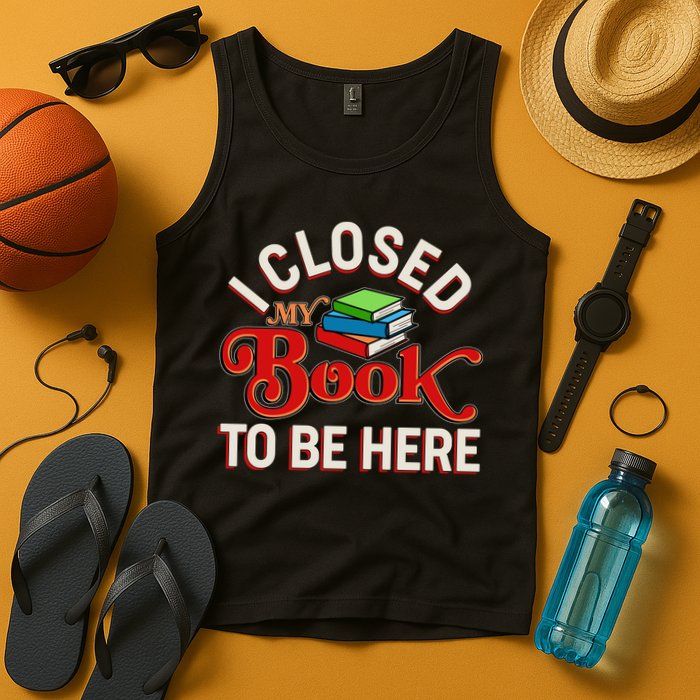 Funny I Closed My Book To Be Here Reading Fan Tank Top