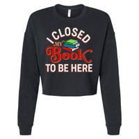 Funny I Closed My Book To Be Here Reading Fan Cropped Pullover Crew