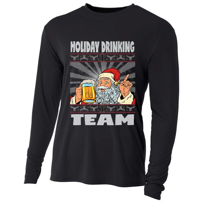 Funny Inappropriate Christmas And Holiday Drinking Team Cooling Performance Long Sleeve Crew