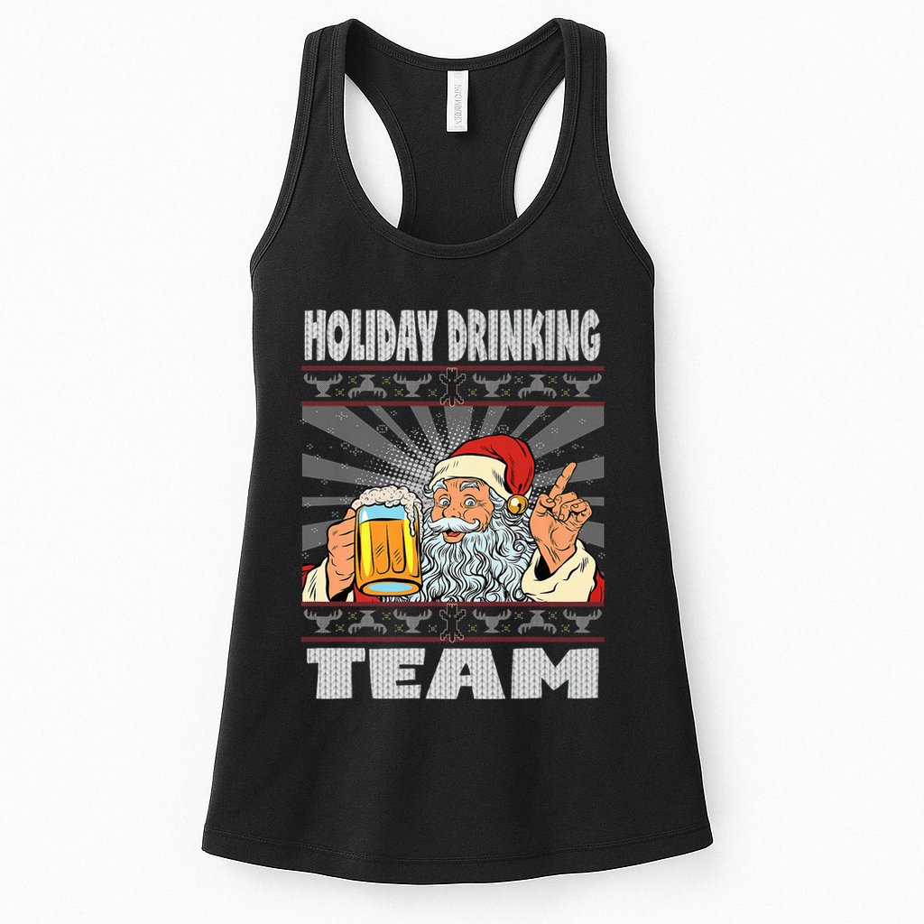 Funny Inappropriate Christmas And Holiday Drinking Team Womens Tank Top