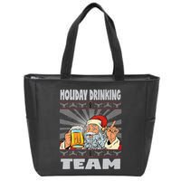 Funny Inappropriate Christmas And Holiday Drinking Team Zip Tote Bag