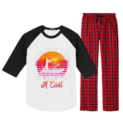 Fisherman I Cant Work Today My Arm Is In Cast Funny Fishing Raglan Sleeve Pajama Set