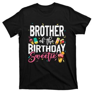 Funny Ice Cream Theme Party Brother Of The Birthday Sweetie T-Shirt