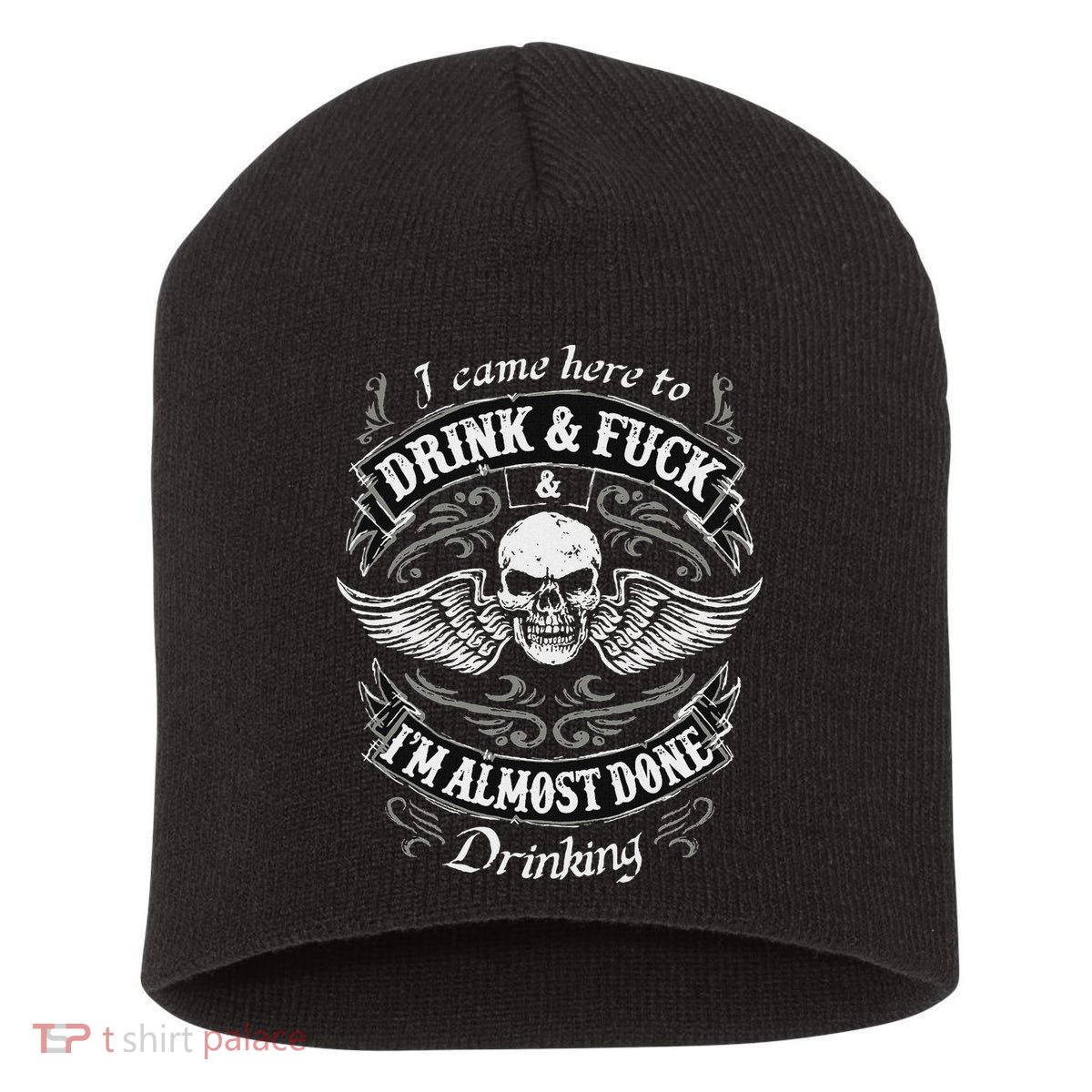 Funny I Came Here To Drink And Fuck I'm Almost Done Drinking Short Acrylic Beanie