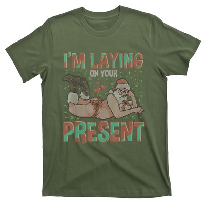 Funny Inappropriate Christmas And Im Laying Present T-Shirt